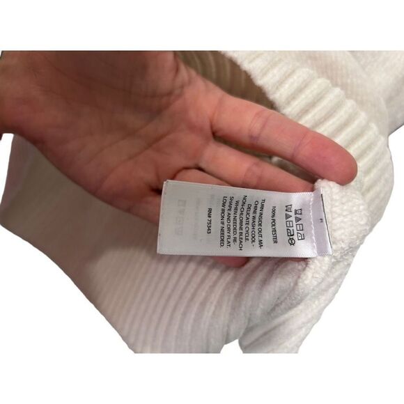 Christian Siriano White Christmas Argyle turtle Neck Ribbed Cuff Sweater Size L - Picture 3 of 13